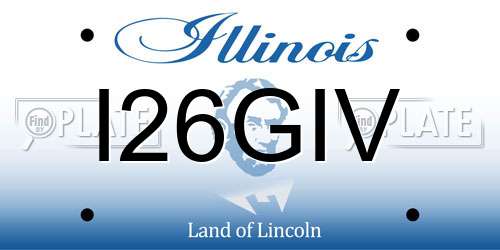 I26GIV Illinois License Plate