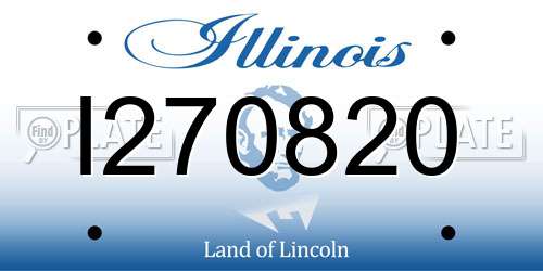 I270820 Illinois License Plate