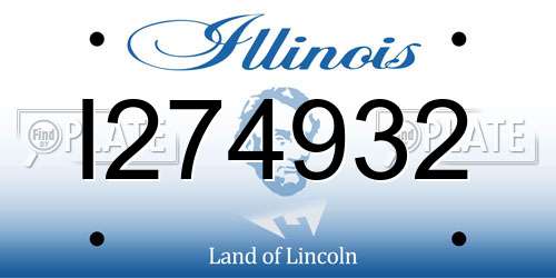 I274932 Illinois License Plate