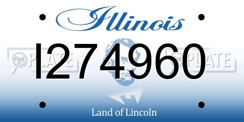 I274960 Illinois License Plate