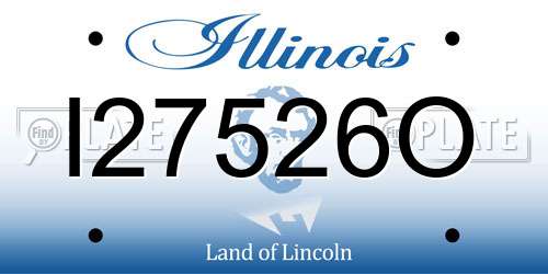 I27526O Illinois License Plate