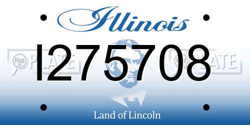 I275708 Illinois License Plate