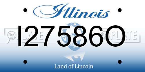 I27586O Illinois License Plate