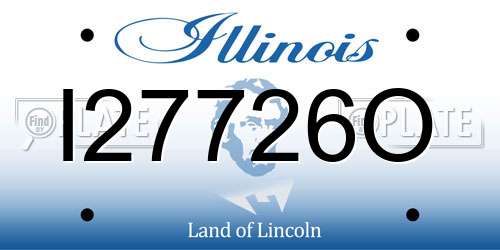 I27726O Illinois License Plate