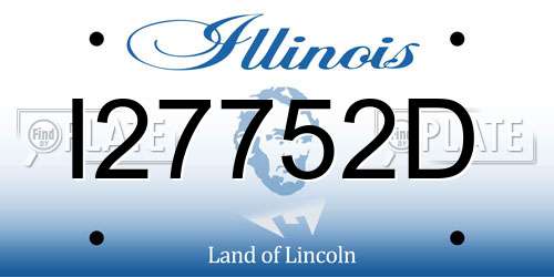I27752D Illinois License Plate