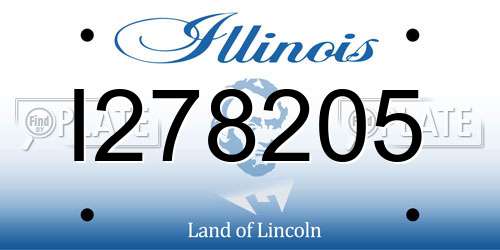 I278205 Illinois License Plate