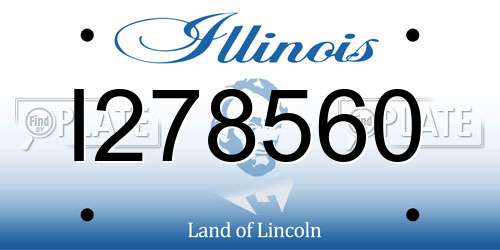 I278560 Illinois License Plate