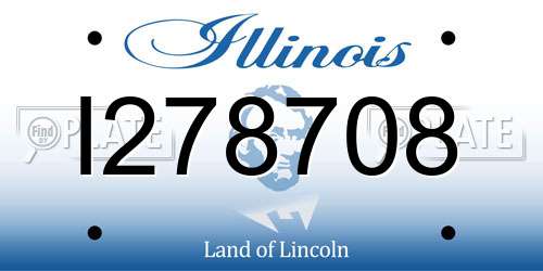 I278708 Illinois License Plate