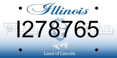 I278765 Illinois License Plate