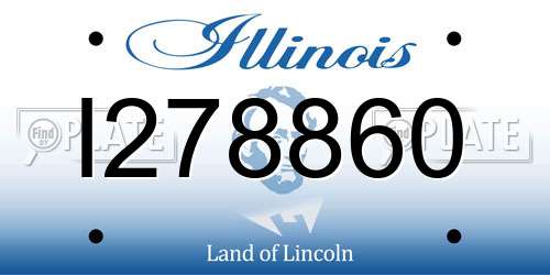 I278860 Illinois License Plate