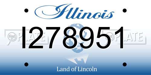 I278951 Illinois License Plate