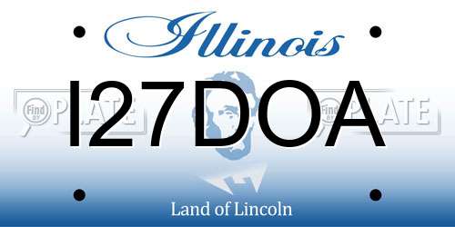 I27DOA Illinois License Plate
