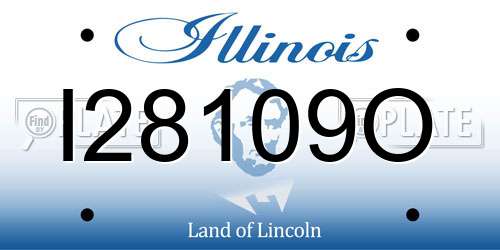 I28109O Illinois License Plate