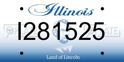 I281525 Illinois License Plate