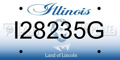 I28235G Illinois License Plate