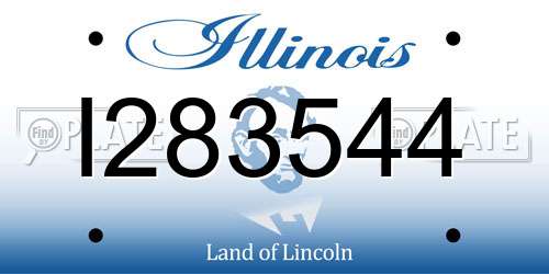 I283544 Illinois License Plate