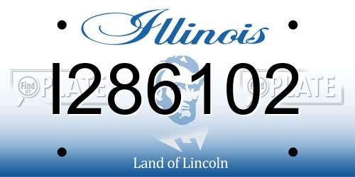 I286102 Illinois License Plate
