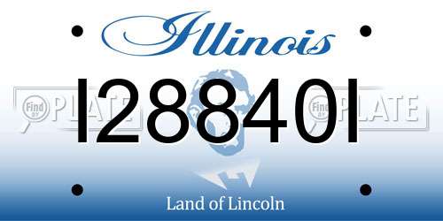 I28840I Illinois License Plate