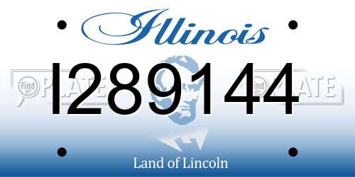 I289144 Illinois License Plate