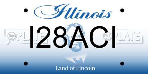 I28ACI Illinois License Plate