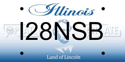 I28NSB Illinois License Plate
