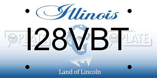 I28VBT Illinois License Plate