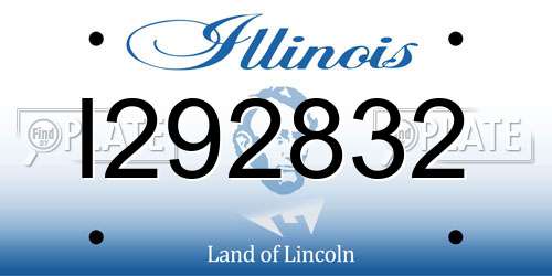 I292832 Illinois License Plate