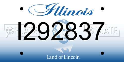 I292837 Illinois License Plate