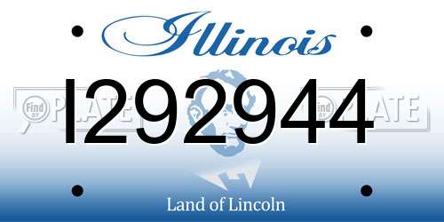 I292944 Illinois License Plate