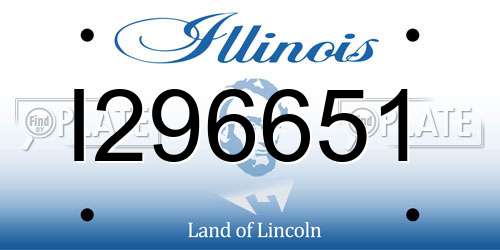 I296651 Illinois License Plate