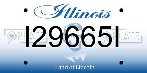I29665I Illinois License Plate
