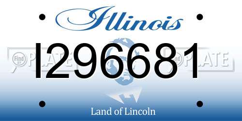 I296681 Illinois License Plate