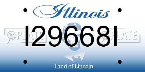 I29668I Illinois License Plate