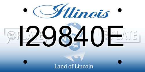 I29840E Illinois License Plate