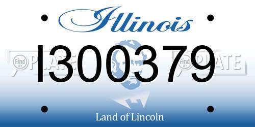 I300379 Illinois License Plate