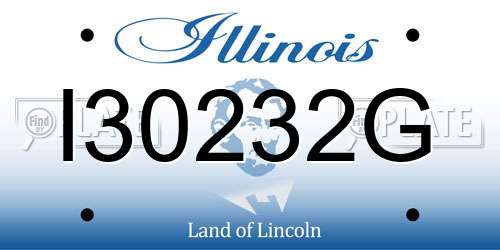 I30232G Illinois License Plate