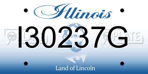 I30237G Illinois License Plate