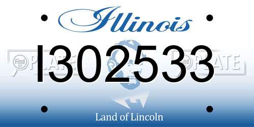 I302533 Illinois License Plate