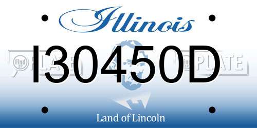 I30450D Illinois License Plate
