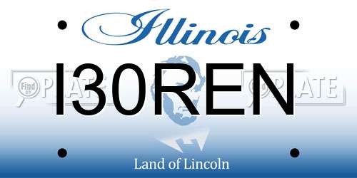 I30REN Illinois License Plate
