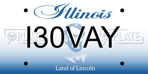 I30VAY Illinois License Plate