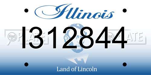 I312844 Illinois License Plate