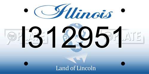 I312951 Illinois License Plate