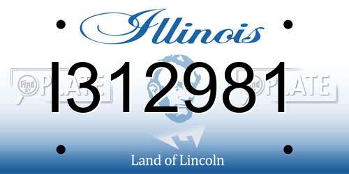 I312981 Illinois License Plate