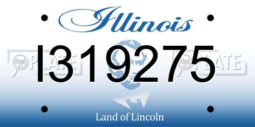 I319275 Illinois License Plate