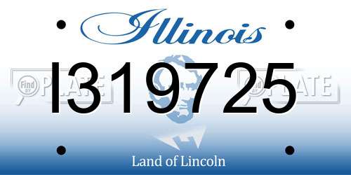 I319725 Illinois License Plate