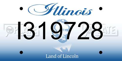 I319728 Illinois License Plate