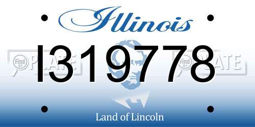 I319778 Illinois License Plate