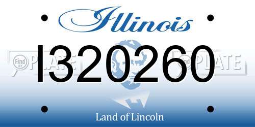 I320260 Illinois License Plate