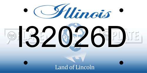I32026D Illinois License Plate